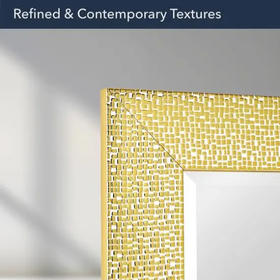 Head West White & Gold Framed Bevel Vanity Accent Mirror - 33" x 27" {7}