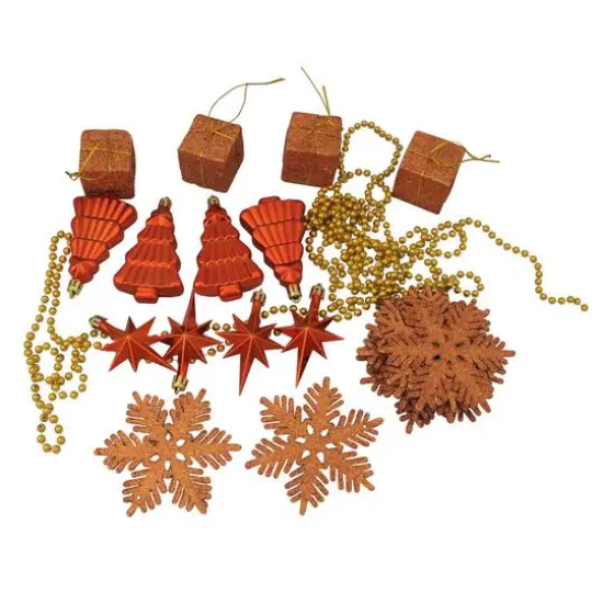 125ct. 4-Finish Burnt Orange Shatterproof Ornaments {8}