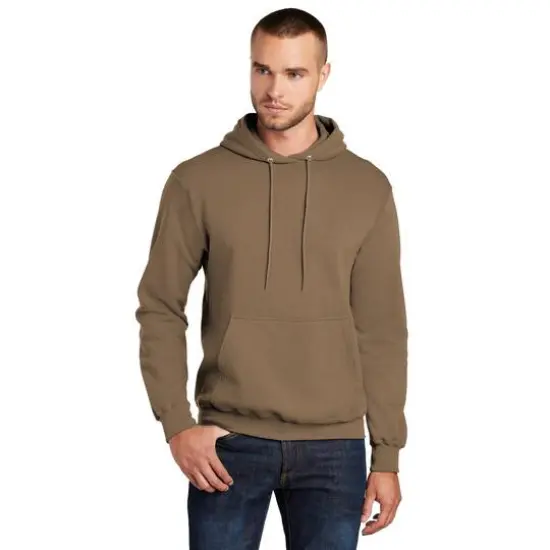 Port & Company® Neutrals Core Fleece Pullover Hooded Sweatshirt Woodland Brown {1}