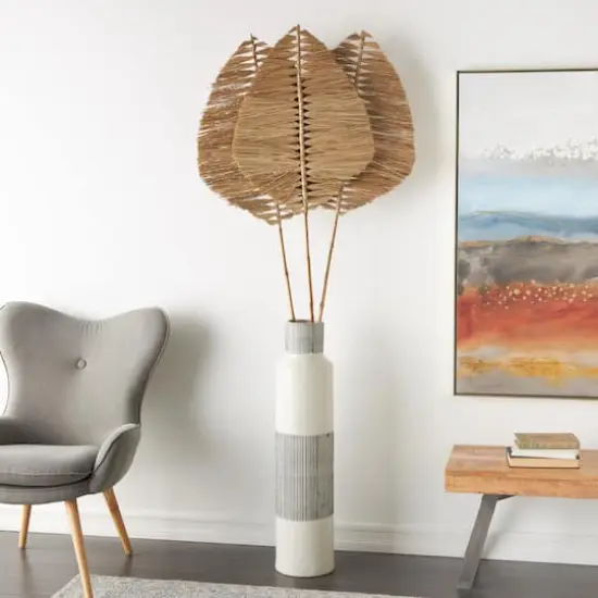 79" Light Brown Bamboo Wood Handmade Palm Leaves, 3ct. {3}