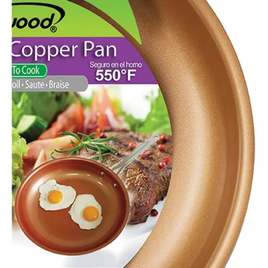 Brentwood 2-Piece Nonstick Induction-Compatible Copper Fry Pan Set {7}