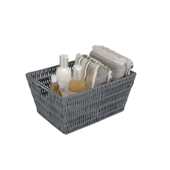Simplify Charcoal Rattan Tote Basket Set, 3ct. {8}