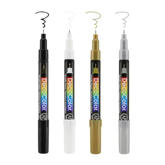 DecoColor&reg; Extra Fine Tip Acrylic Paint Marker Set {4}