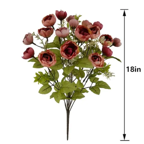 18" Ranunculus & Berry Deluxe Bush by Ashland&reg; Pink {4}