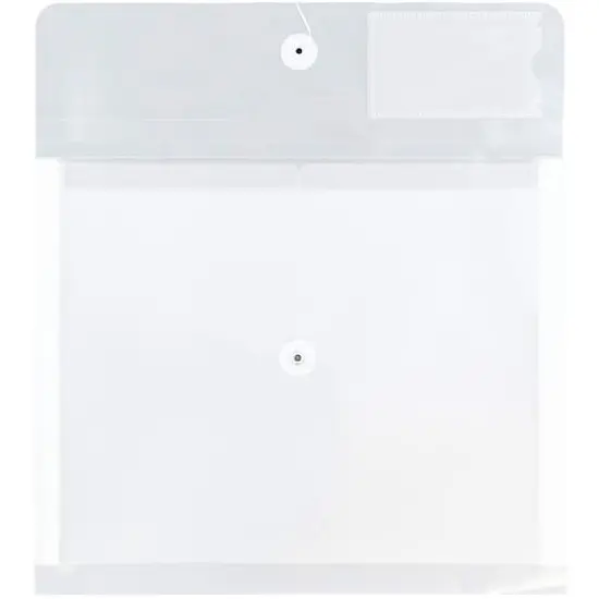 JAM Paper 12.75" x 10.5" Clear Plastic Button String Closure Envelopes with 2 Dividers, 24ct. {1}