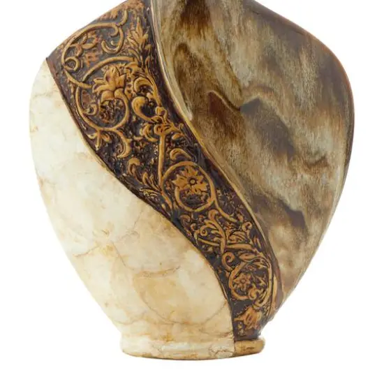 Brown Ceramic Traditional Vase, 18" x 11" x 3" {7}