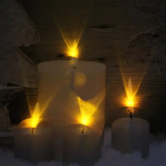 LED Lighted Flickering Candles And Winter Wooden Moose Canvas Wall Art {3}