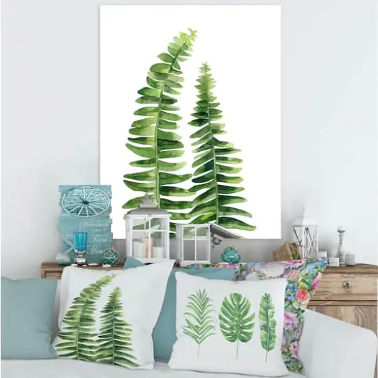 Designart - Fern Leaves Detail IV - Farmhouse Canvas Wall Art Print {4}