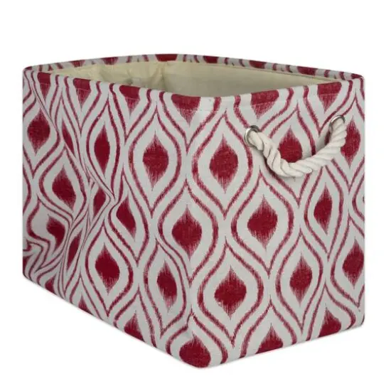 DII&reg; Large Rectangle Ikat Barn Red Polyester Bin {1}