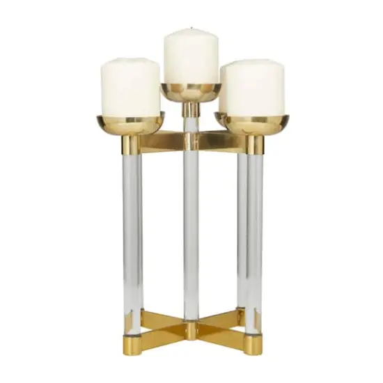 14" Gold Contemporary Candleholder {3}