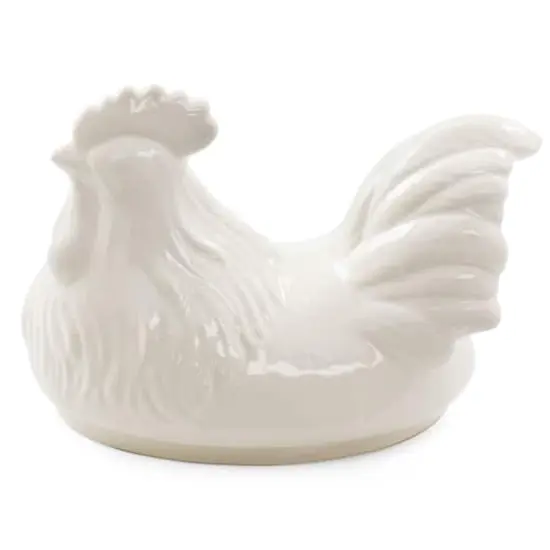 Martha Stewart 6" Cream Ceramic Rooster Baker {4}