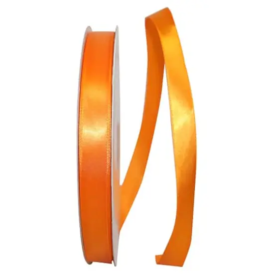 JAM Paper 5/8" x 100yd. Satin Single Face Ribbon Tangerine {1}