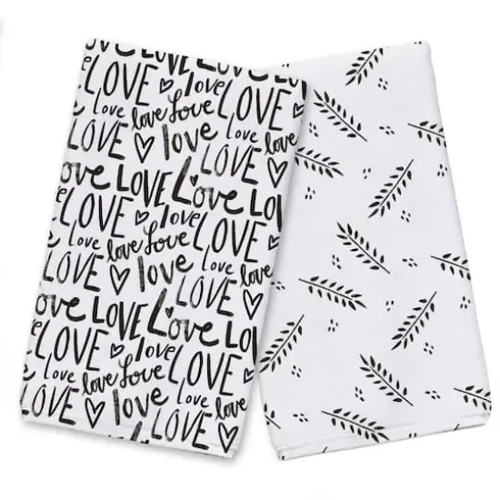 Love Typography 16" x 25" Tea Towel - Set of 2 {1}