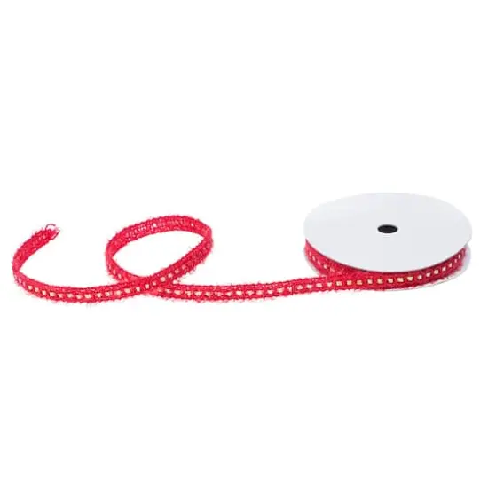 JAM Paper 3/8" x 3yd. Metallic Ribbon Red {4}