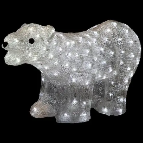 28" Lighted Commercial Grade Acrylic Polar Bear Christmas Display Decoration {5}