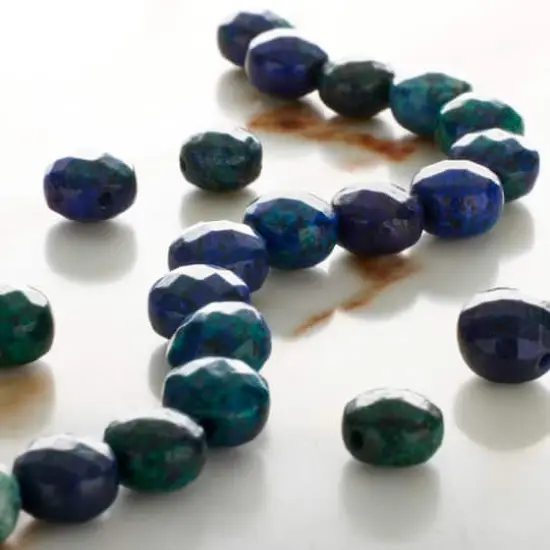 Blue Chrysocolla Faceted Coin Beads, 8mm by Bead Landing&trade; {3}