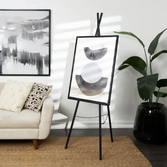 66.5" Black Metal Adjustable Minimalistic Floor Easel {11}