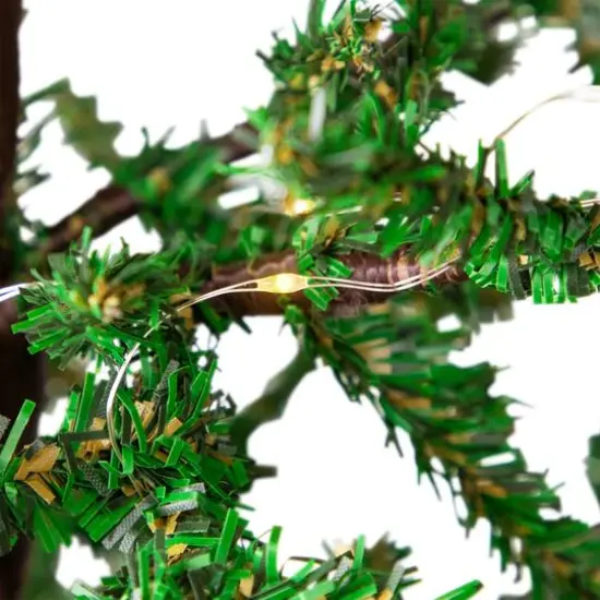 4ft. Pre-Lit Christmas Tree with Pinecones & Burlap Base, Clear Lights {5}