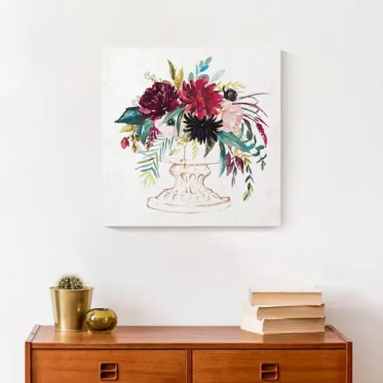 Jewel Toned Florals Canvas Wall Art {5}