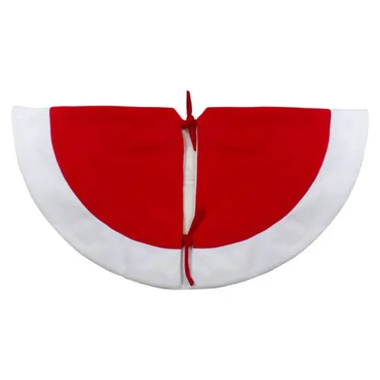 36" Red & White Winter Snowman Embroidered Christmas Tree Skirt {5}