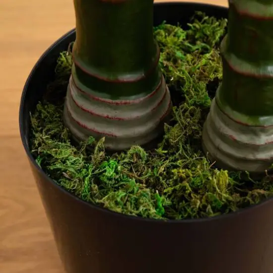 10ft. Potted Green UV Resistant Artificial Double Robellini Palm Tree {6}