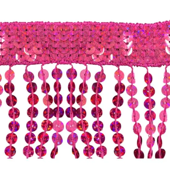6" Sequin Fringe Trim by Celebrate It&reg; Hot Pink {3}