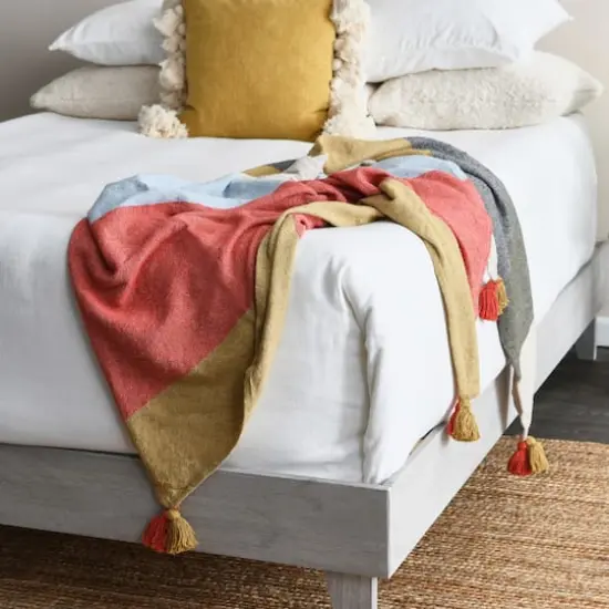 Hello Honey&reg; Striped Cotton Throw Blanket with Tassels {3}