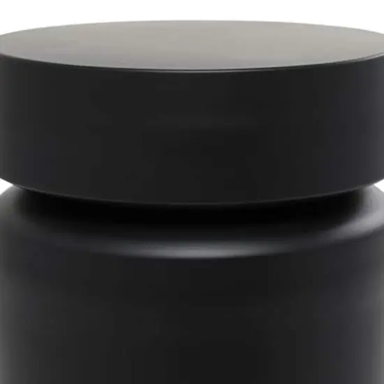 18" Black Metal Drum Accent Table {4}