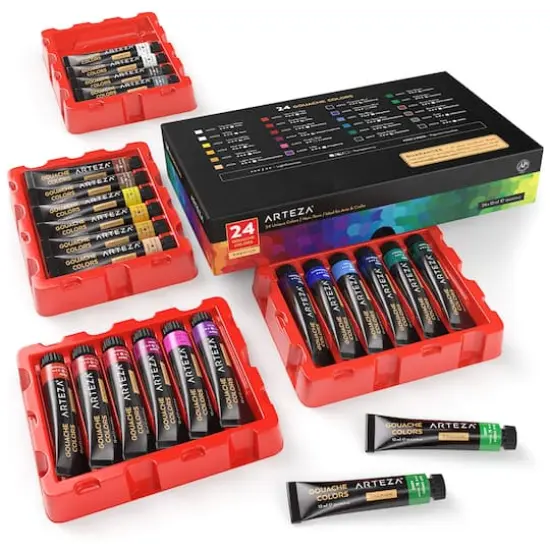 Arteza&reg; 24 Color Gouache Paint Set {8}