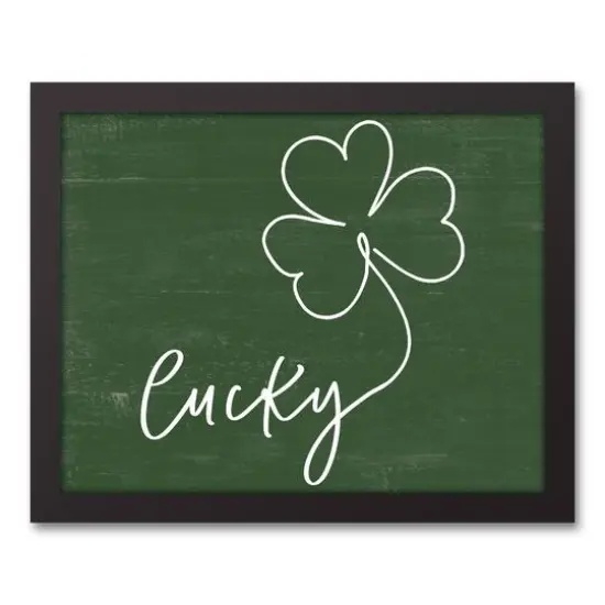 Lucky Script 15.73" x 12.73" Black Framed Canvas {1}