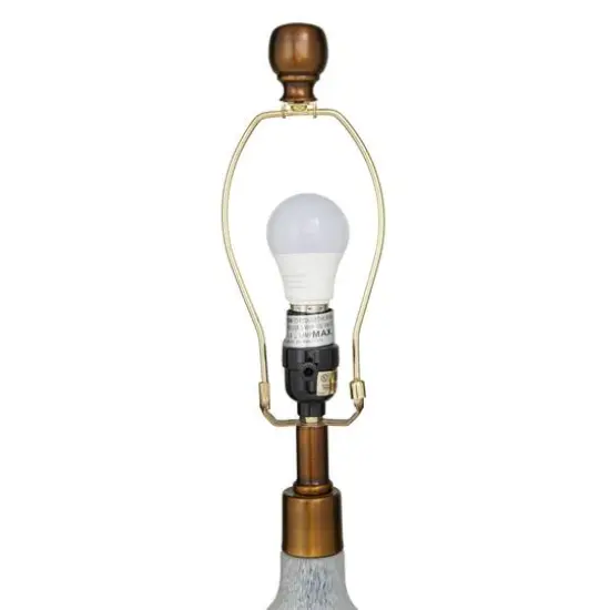 Blue Glass Table Lamp Set of 2 15", 28" {7}