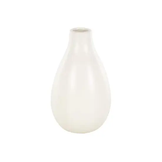 7.75" Cream Ceramic Minimalistic Vase {4}
