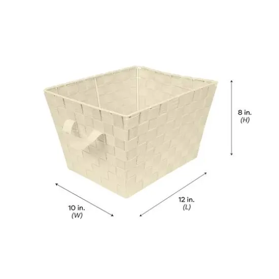 Simplify Small Woven Storage Bin White {10}