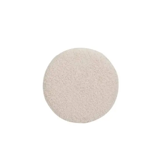 Hello Honey&reg; White Boucl&eacute; Fabric Upholstered Ottoman {11}