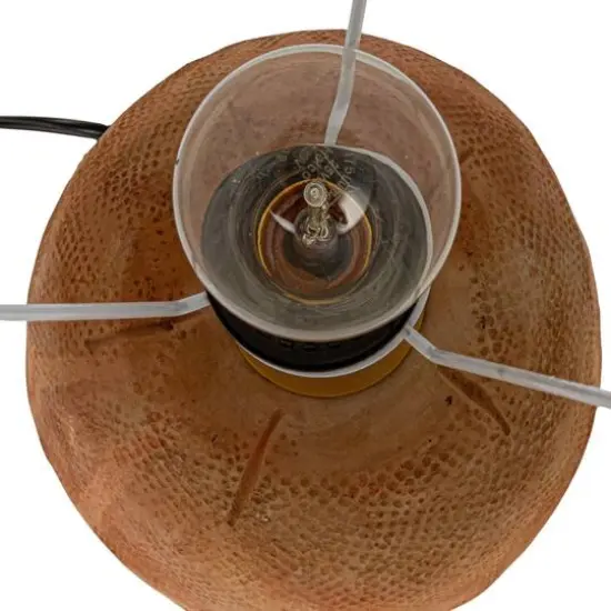 Hello Honey&reg; 16" Natural Terra Cotta Table Lamp with Cotton Shade {10}