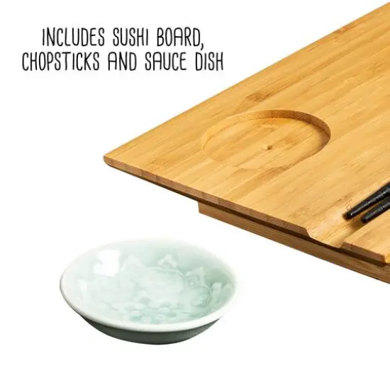 Honey Can Do Joyce Chen Burnished Bamboo Sushi Board Set {8}