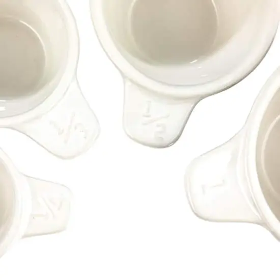 Hello Honey&reg; Black & White Polka Dot Ceramic Measuring Cup Set {5}
