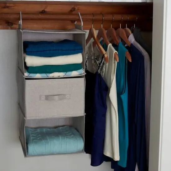 Household Essentials 3 Shelf Hanging Closet Organizer Silver {8}
