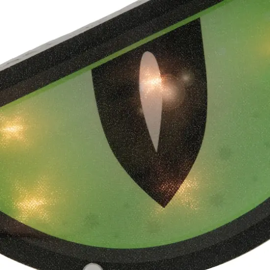 42" Lighted Green & Black Eyes Halloween Window Silhouette Decoration {5}