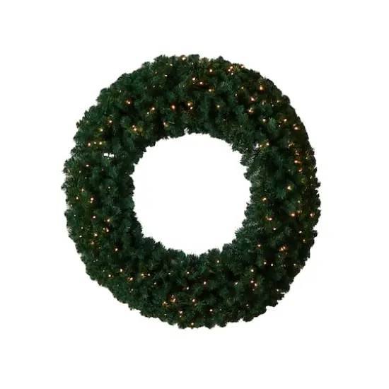 48" White LED Lights Artificial Christmas Wreath {1}