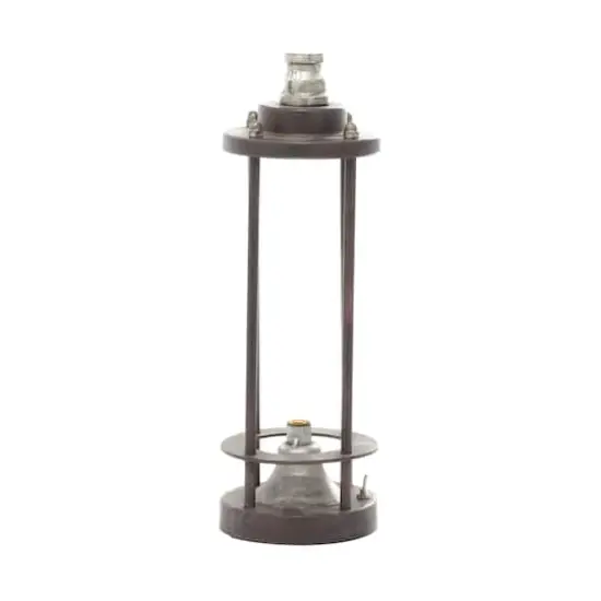 Brown Iron Industrial LED Lantern, 13" x 4" x 4" {3}