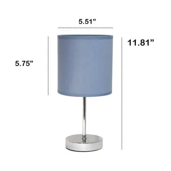 Creekwood Home Nauru 12" Brushed Nickel Petite Metal Stick Table Lamp Purple {4}