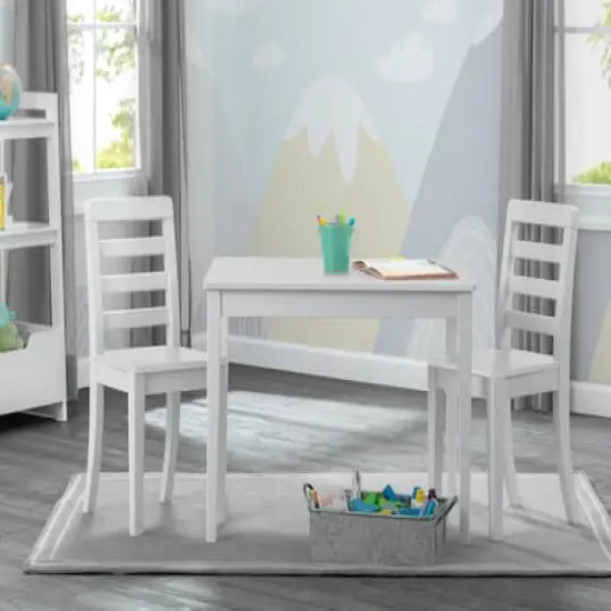 Delta Children Gateway Table & 2 Chairs Set Bianca White {4}
