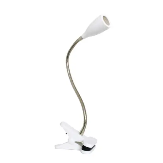 Simple Designs Flexible Gooseneck LED Clip Light Desk Lamp White {5}