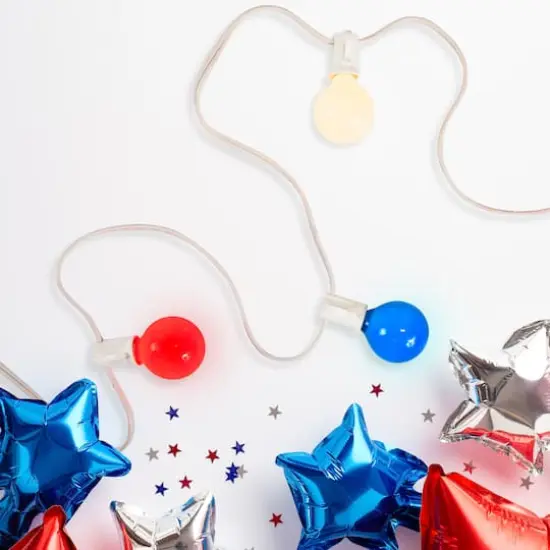 10ct. Red, White & Blue Christmas G40 Globe Lights {4}