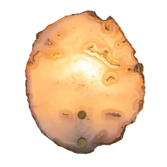 Hello Honey&reg; 6" Natural & Brass Finish Agate & Metal Wall Lamp {4}