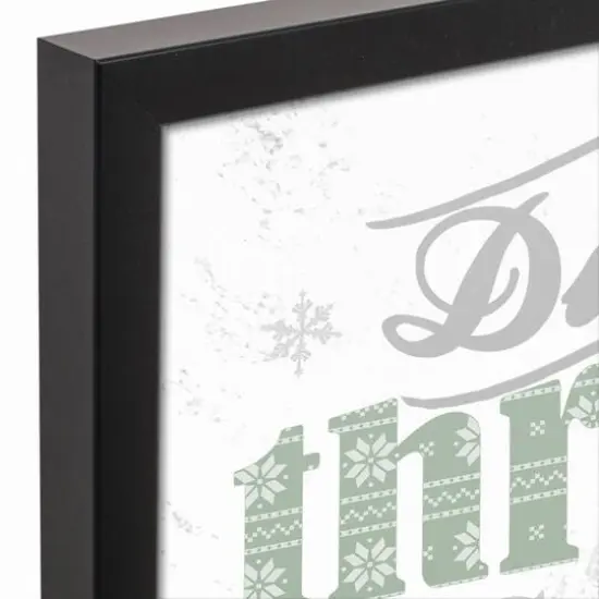 Dashing Through the Snow Typography Black Framed Canvas Wall Art {4}