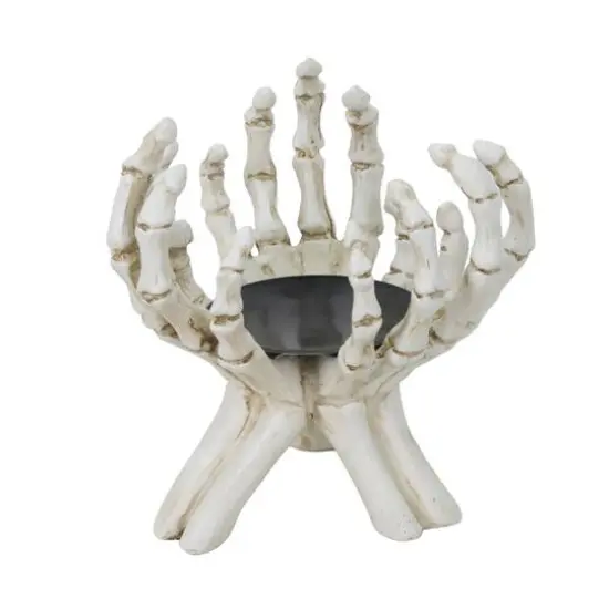7" Skeleton Hands Pillar Candle Holder by Ashland&reg; {1}