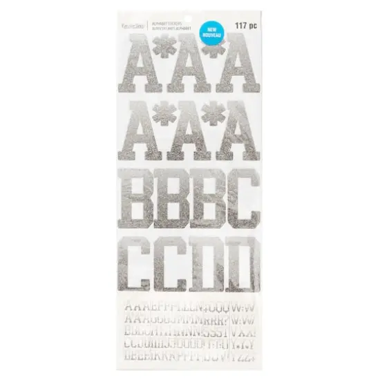 Silver Glitter Ombre Alphabet Stickers by Recollections&trade; {1}