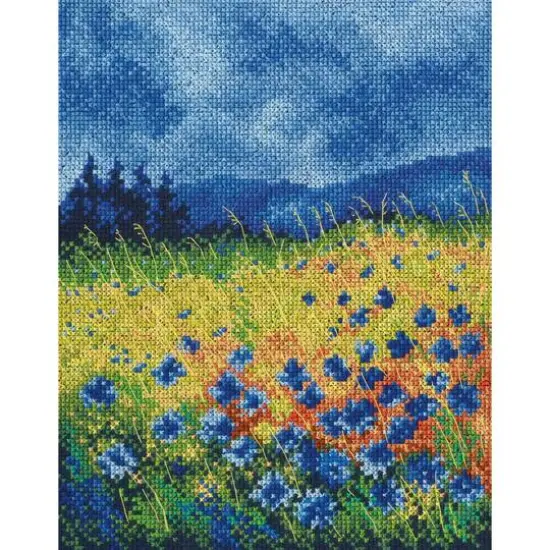 RTO Sky Blue Cornflowers Cross Stitch Kit {1}